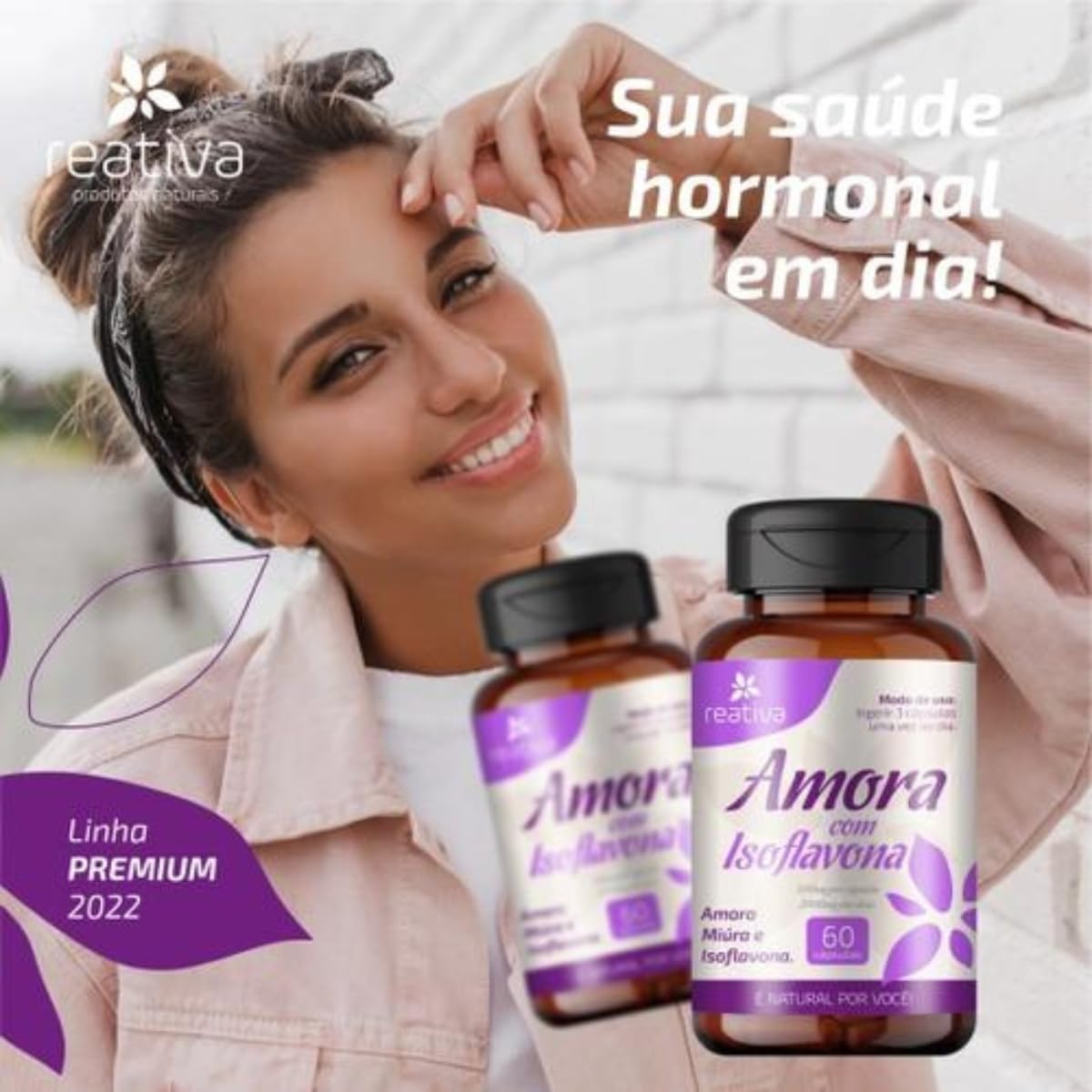 Suplemento Alimentar Feminino Mulheres Menopausa - 60 Cápsulas 500mg por Dose - Imagem 3