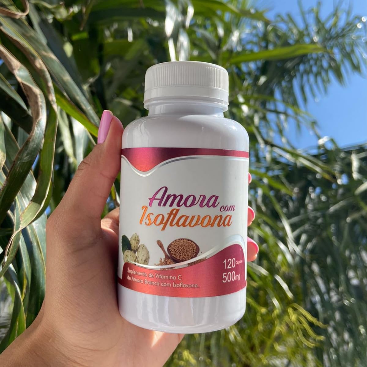 Amora Branca com Isoflavona 100% Puro Concentrado 500mg 120 Cápsulas - Imagem 4
